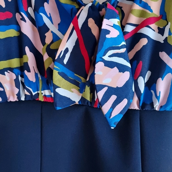 Forever 21 Party Going Out Mini Dress Size S Bodycon Strappy Navy Tie Front USA - Picture 6 of 12